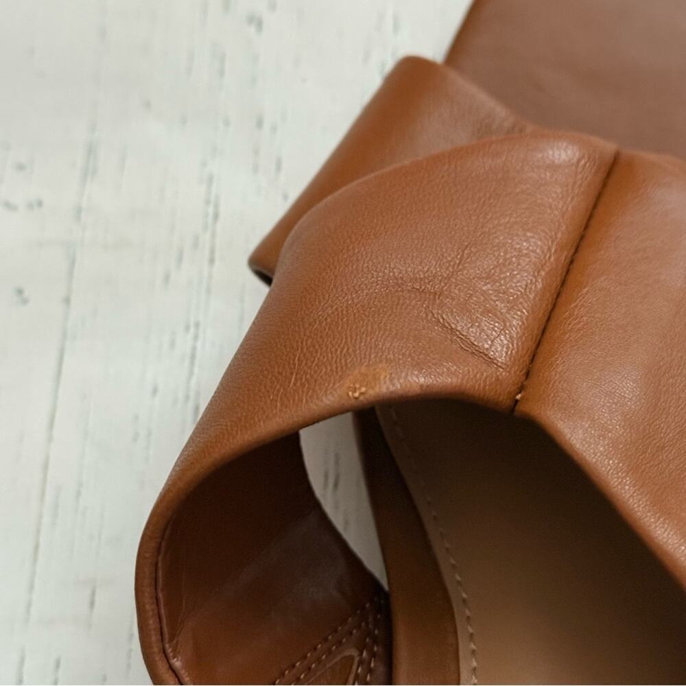 Vince Camuto Seedanta Women’s Sandal Brown Size 7.5 Leather Block Heel Slip On - Picture 6 of 9